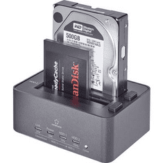Renkforce USB 3.0 SATA merevlemez dokkoló állomás klónozó és törlő funkcióval, (RF-3039975)