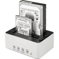 Renkforce Merevlemez dokkoló állomás klónozó funkcióval USB 3.0 SATA 2 port, (RF-4263360)