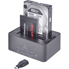 Renkforce Merevlemez dokkoló állomás klónozó és törlő funkcióval USB 3.0 SATA 2 port, (RF-4263357)