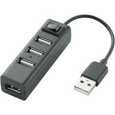 Renkforce 4 portos USB 2.0 hub, fekete, Slim (RF-4886142)