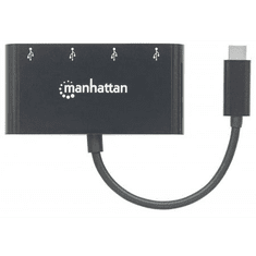 Manhattan USB elosztó UB 4 port USB 3.1 "SuperSpeed USB 3.1 Type-C Hub" fekete (162746)
