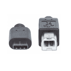 Manhattan USB 2.0 Type B - USB Type-C (USB-C) M/M 1m kábel fekete (353304) (353304)