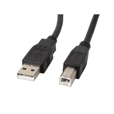 Lanberg USB 2.0 A-B összekötő kábel 0.5m fekete (CA-USBA-11CC-0005-BK) (CA-USBA-11CC-0005-BK)