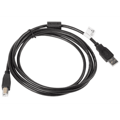 Lanberg USB 2.0 A-B összekötő kábel 1.8m ferrite fekete (CA-USBA-11CC-0018-BK) (CA-USBA-11CC-0018-BK)