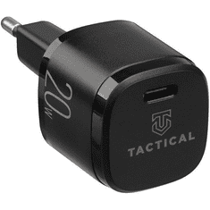 Tactical Hálózati töltő adapter, 20W, USB aljzat, USB Type-C aljzat, gyorstöltés, PD 3.0, QC 3.0, Base Mini, fekete (117350)
