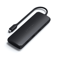 Satechi Aluminium USB-C Hybrid Multiport adapter fekete (ST-UCHSEK) (ST-UCHSEK)