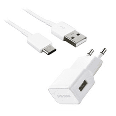 SAMSUNG hálózati töltő USB aljzat (5V / 1550 mA, gyorstöltés támogatás + Type-C kábel) FEHÉR (EP-TA50EWE_TYPEC) (EP-TA50EWE_TYPEC)