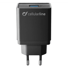 CellularLine hálózati töltő USB aljzat (5V / 3000 mA, 18W, PD gyorstöltés támogatás, QI töltő kompatibilis ) FEKETE (ACHWIRADAPT18WK) (ACHWIRADAPT18WK)