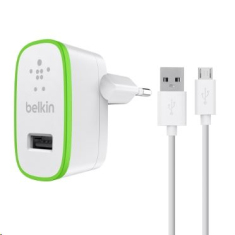Belkin 2.4A / 12 W asztali töltő USB-A - Micro USB kábellel fehér-zöld (F8M886vf04-WHT) (F8M886vf04-WHT)