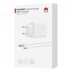Huawei CP404B hálózati töltő USB aljzat (10V / 2250mA, 22.5W, PD gyorstöltés támogatás + Type-C kábel) FEHÉR (55033322 / CP404B) (55033322 / CP404B)