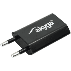 Akyga USB-s hálózati töltő adapter USB 5V/1A fekete (AK-CH-03BK) (AK-CH-03BK)