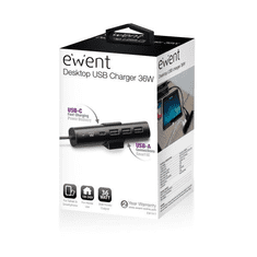 Ewent EW1317 asztali USB-s töltő 36W fekete (EW1317)