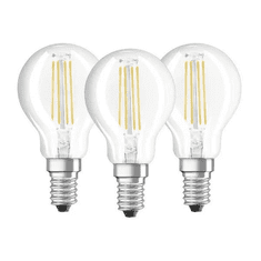 Osram BASE LED fényforrás E14 4W kisgömb 4000K átlátszó üveg (3db) (4058075819733) (osram4058075819733)