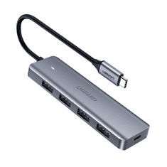 Ugreen 4 az 1-ben USB-C hub 4xUSB-A + micro USB szürke (70336) (UG70336)