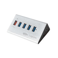 LogiLink USB 3.0 High Speed Hub 4 portos, + 1x gyors-töltő port (UA0227) (UA0227)
