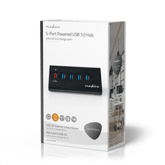 Nedis 5 portos USB HUB USB 3.0 (UHUBUP3510BK) (UHUBUP3510BK)