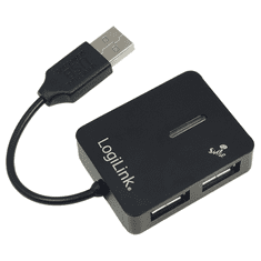 Smile 4 portos USB2.0 HUB fekete (UA0139)