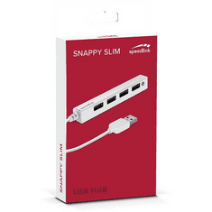 SPEED-LINK SL-140000-WE SNAPPY SLIM USB Hub, 4-Port, USB 2.0, Passzív, fehér (SL-140000-WE)