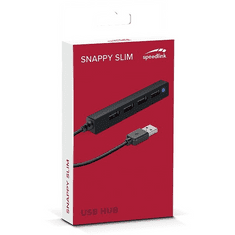 SPEED-LINK SL-140000-BK SNAPPY SLIM USB Hub, 4-Port, USB 2.0, Passzív, fekete (SL-140000-BK)