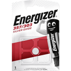 Energizer 357/303 gombelem, ezüstoxid, 1,55V, 150 mAh, SR44W, SR44, SR1154, V357, D357, 228, J, 280-62, SB-B9, RW42 (E300784001)