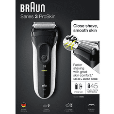 Braun Series 3 3020s elektromos borotva fehér-fekete