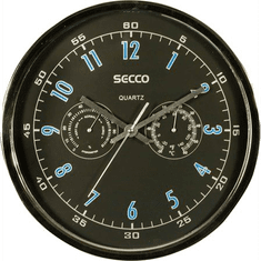 Secco falióra 30cm páratartalom mérővel, hőmérővel króm színű (DFA010 / S TS6055-51) (S TS6055-51)