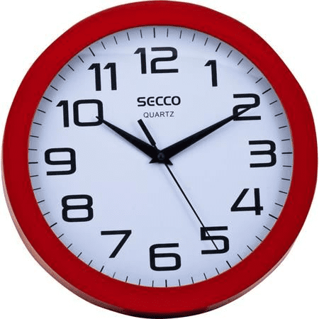 Secco "Sweep second" falióra 25cm piros színű (DFA031 / S TS6018-47) (S TS6018-47)