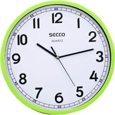 Secco "Sweep second" falióra 30cm zöld keret (S TS9108-37) (S TS9108-37)