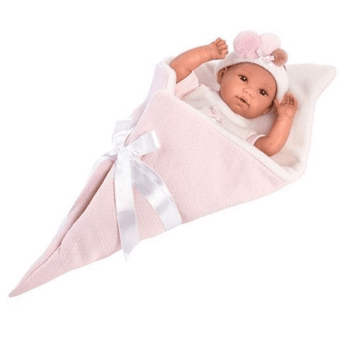 Llorens újszülött sírós lány baba fagyitölcsér alakú pólyában 36cm (63632) (L3632)