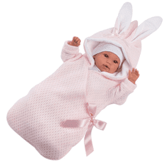 Llorens Llorens: újszülött síró lány baba nyuszis pólyával (63636L) (63636L)