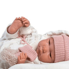 Llorens limitált kiadású élethű lány csecsemő baba nyuszis ruhában 42cm (18008) (L18008)