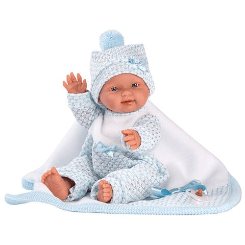 Llorens Bebito újszülött baba kék takaróval 26cm (26309L) (LLORENS26309L)