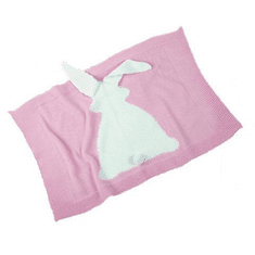 Llorens rózsaszín nyuszis pléd újszülött babáknak (00102) (LL00102)