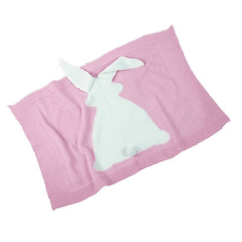 Llorens rózsaszín nyuszis pléd újszülött babáknak (00102) (LL00102)