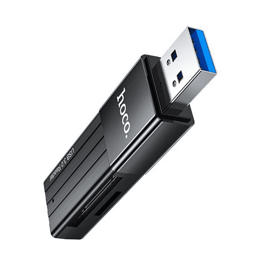 Hoco HB20 MEMÓRIAKÁRTYA olvasó (USB 3.0 / MicroSD / SD) kártyához FEKETE (HB20) (HB20)