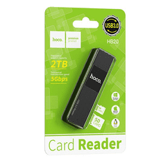 Hoco HB20 MEMÓRIAKÁRTYA olvasó (USB 3.0 / MicroSD / SD) kártyához FEKETE (HB20) (HB20)