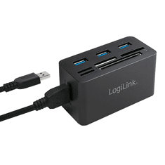 LogiLink Aluminum All-in-one USB 3.0-ás kártyaolvasó fekete (CR0042) (CR0042)