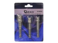 GEKO Hex 1/4" adapter készlet négyzet alakú 1/4", 3/8", 1/2"