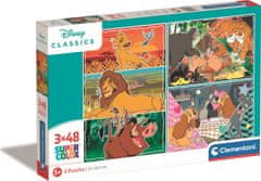 Clementoni Disney puzzle: Állatok 3x48 darab