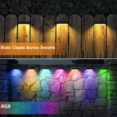 ECOLIGHT Napelemes kerti fali lámpa LED RGB + Meleg fehér