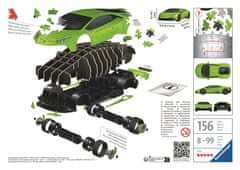 Ravensburger 3D puzzle Lamborghini Huracan Evo, zöld, 108 darabos