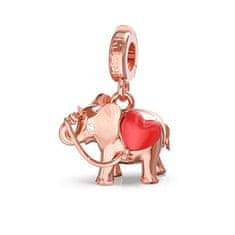 Rosato Rózsaszín aranyozott elefánt medál Storie RZLE002