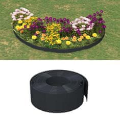 shumee 3 db fekete polietilén kerti szegély 10 m x 20 cm