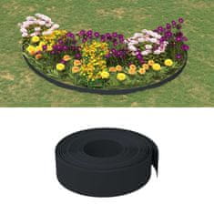 Vidaxl fekete polietilén kerti szegély 10 m x 15 cm 154397