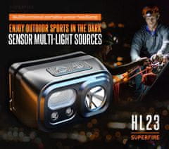SupFire Supfire HL23-S LED-es fejlámpa 5W, 350lm, USB-C, Li-ion