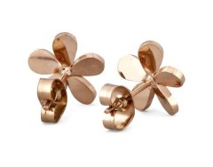 Vuch Gyönyörű bronz fülbevaló Virágok Fleurette Rosegold