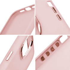 Apple iPhone 14 Pro Max, Szilikon tok, közepesen ütésálló, fémhatású kamera keret, Frame Case, rózsaszín
