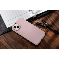 Apple iPhone 13, Szilikon tok, közepesen ütésálló, fémhatású kamera keret, Frame Case, rózsaszín