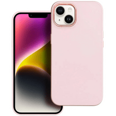 Apple iPhone 11, Szilikon tok, közepesen ütésálló, fémhatású kamera keret, Frame Case, rózsaszín