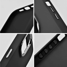 Apple iPhone 14 Pro Max, Szilikon tok, közepesen ütésálló, fémhatású kamera keret, Frame Case, fekete